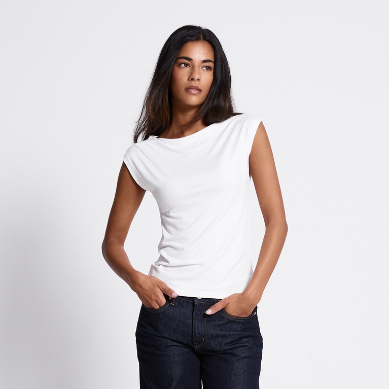Soft feel top "Livia" White